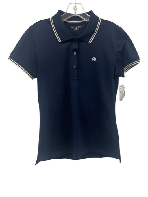 Tory Sport Size S/M Navy & white Polyester Blend Short Sleeve Collar Skirt Set Navy & white / S/M