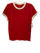 J. Crew Size M Red & White Cotton Short Sleeve Top Red & White / M