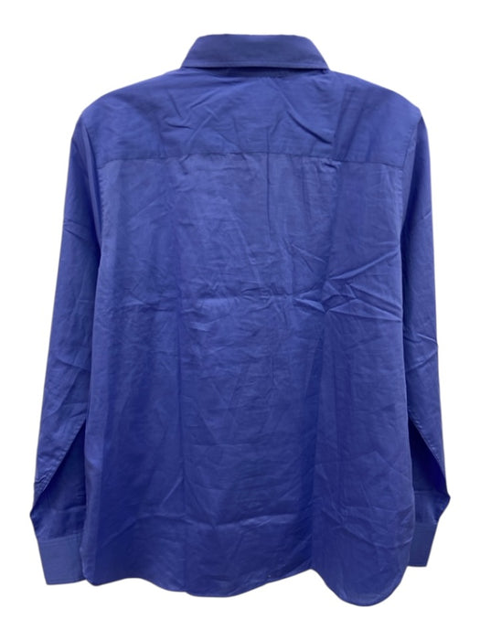 J. Crew Size 8 Blue Cotton Long Sleeve Button Up & Collar Top Blue / 8