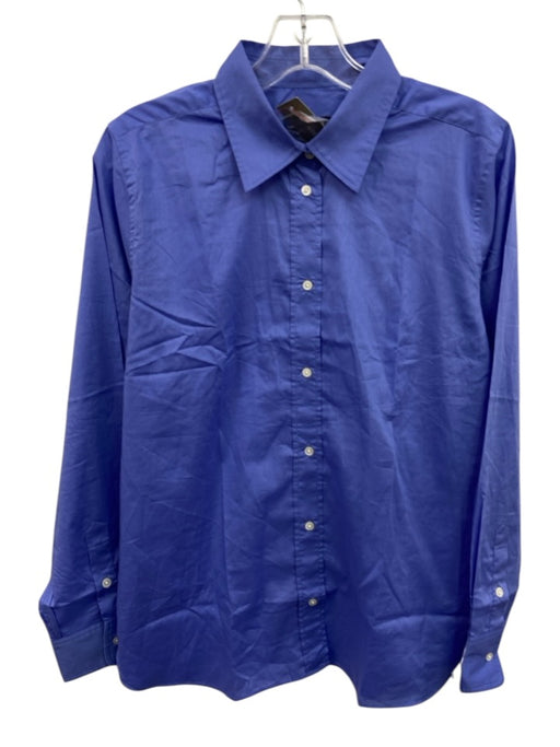 J. Crew Size 8 Blue Cotton Long Sleeve Button Up & Collar Top Blue / 8