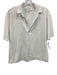 Frank & Eileen Size M White Cotton Short Sleeve Button Up Collar Top White / M