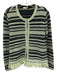 Tory Burch Size M Navy & white Cotton Round Neck Striped Hook & Eye Cardigan Navy & white / M