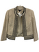 Ann Taylor Size 6 Cream & Black Cotton & Linen Embroidered Geometric Jacket Cream & Black / 6