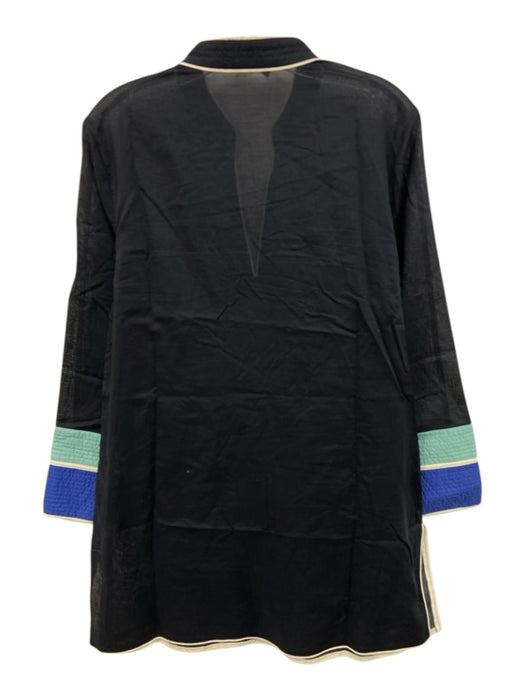 Tory Burch Size M navy blue, white , tourquise Cotton Semi Sheer Dress Coverup navy blue, white , tourquise / M