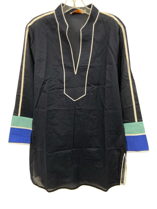 Tory Burch Size M navy blue, white , tourquise Cotton Semi Sheer Dress Coverup navy blue, white , tourquise / M