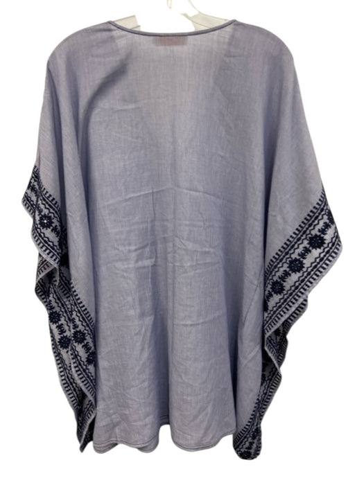 Tory Burch Size XS/S Blue Cotton Drawstring Pinstripe Embroidered Dress Coverup Blue / XS/S