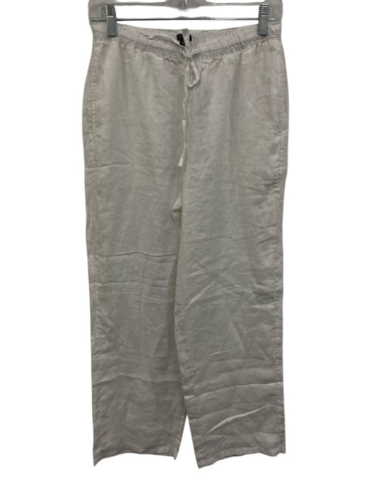 J. Crew Size XS White Linen Drawstring Straight Pants White / XS