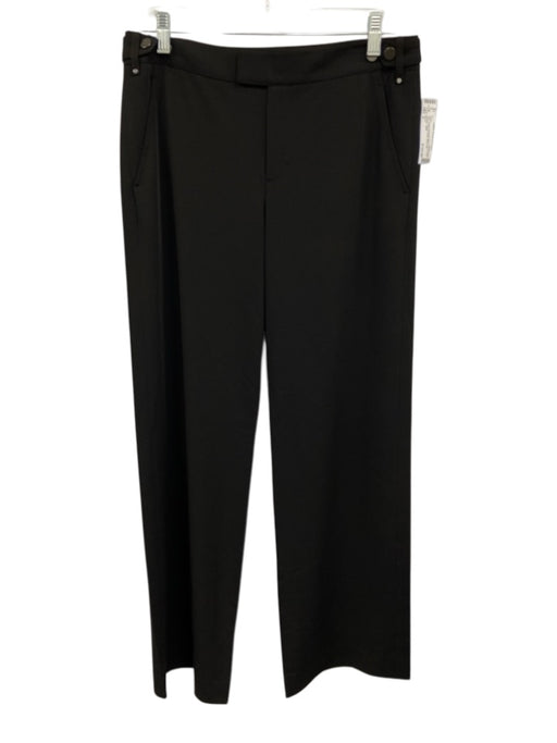 Vince Size 4 Black Polyester Blend Zip & Hook Closure Button Detail Pants Black / 4