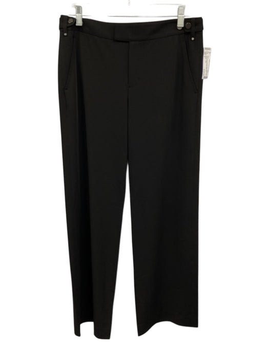 Vince Size 4 Black Polyester Blend Zip & Hook Closure Button Detail Pants Black / 4