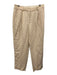 J. Crew Size 4 Beige Linen Blend Pleated Waist High Rise Straight Leg Pants Beige / 4