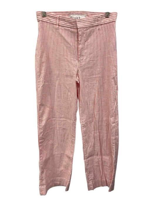 Frank & Eileen Size 4 Red & White Cotton Blend Striped High Rise Wide Leg Pants Red & White / 4