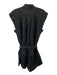 Frame Size S Black Linen Utility Button Front Sash Sleeveless Romper Black / S