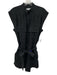 Frame Size S Black Linen Utility Button Front Sash Sleeveless Romper Black / S