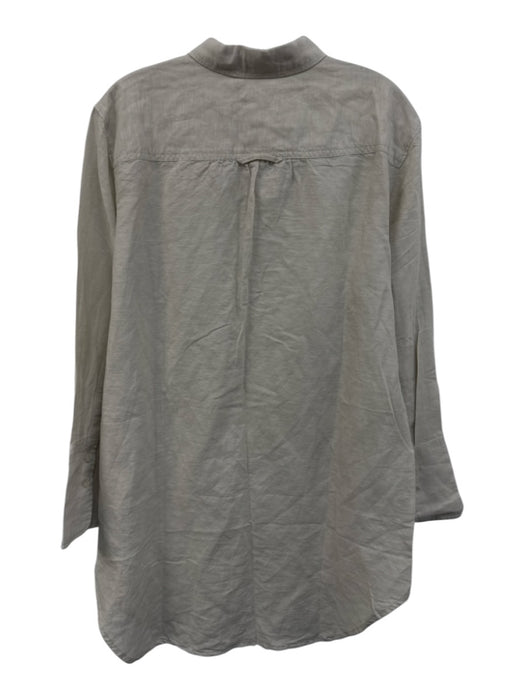 J. Crew Size S Cream Linen & Cotton Button Down Long Sleeve Shift Dress Cream / S