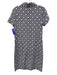 Tory Burch Size S Navy Blue & White Cotton Terry Cloth Hexagon Collar Dress Navy Blue & White / S