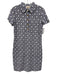 Tory Burch Size S Navy Blue & White Cotton Terry Cloth Hexagon Collar Dress Navy Blue & White / S