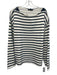 J. Crew Size M White & Navy Blue Cotton Stripe Boat Neck Long Sleeve Sweater White & Navy Blue / M