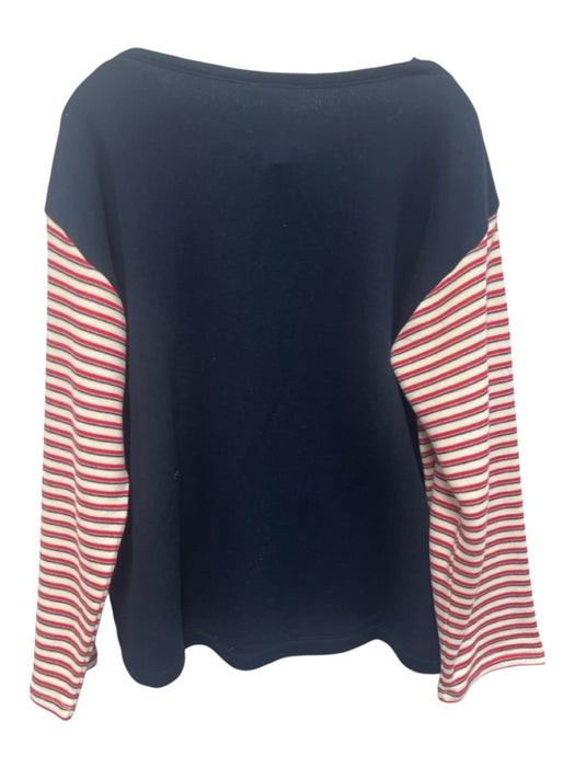 J. Crew Size M Blue, White, Red Cotton Stripe Boat Neck Long Sleeve Sweater Blue, White, Red / M