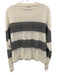 Vince Size S White & Black Linen Ribbed Trim Stripe Long Sleeve Top White & Black / S