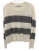 Vince Size S White & Black Linen Ribbed Trim Stripe Long Sleeve Top White & Black / S