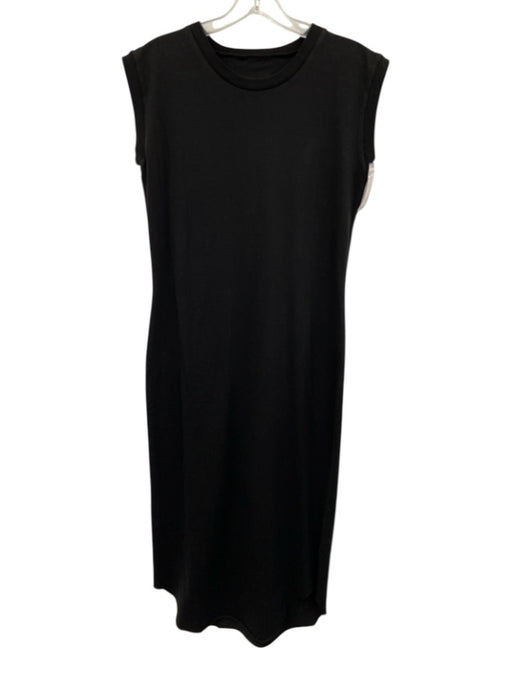 Frank & Eileen Size S Black Cotton Sleeveless Raw Hem Midi Dress Black / S