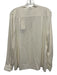 Vince Size M Ivory White Silk Blend Hidden buttons Collarless Long Sleeve Top Ivory White / M