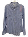 Lilly Pulitzer Size L Blue & White Cotton Blend Pockets Stripe Long Sleeve Top Blue & White / L