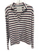 Frank & Eileen Size M White, Navy Blue, Red Cotton Stripe Collar Long Sleeve Top White, Navy Blue, Red / M