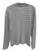Frank & Eileen Size M Navy Blue & White Cotton Stripe Collar Long Sleeve Top Navy Blue & White / M