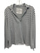 Frank & Eileen Size M Navy Blue & White Cotton Stripe Collar Long Sleeve Top Navy Blue & White / M