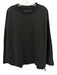 Frank & Eileen Size M Black Cotton Raw Edge Long Sleeve Sweater Black / M