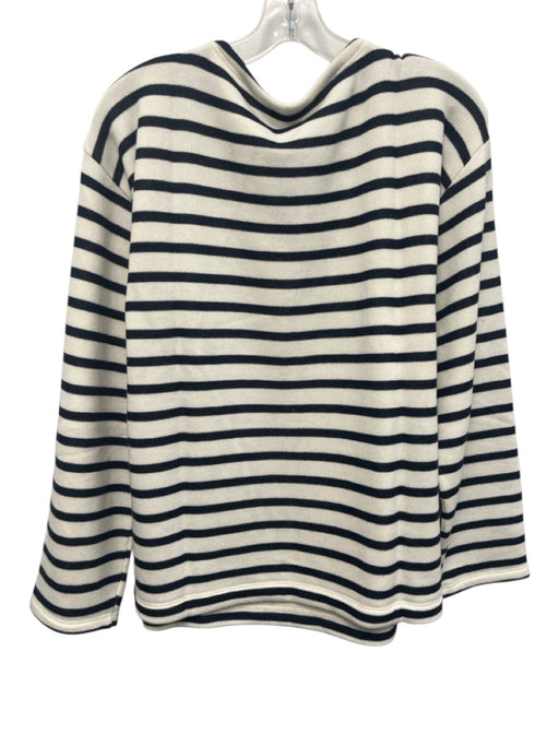 J. Crew Size S Navy Blue & White Cotton Stripe Boatneck Long Sleeve Sweater Navy Blue & White / S
