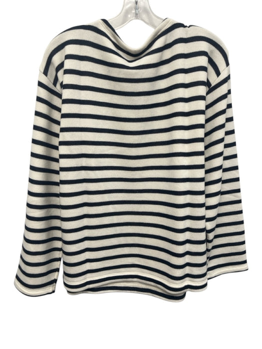 J. Crew Size S Navy Blue & White Cotton Stripe Boatneck Long Sleeve Sweater Navy Blue & White / S