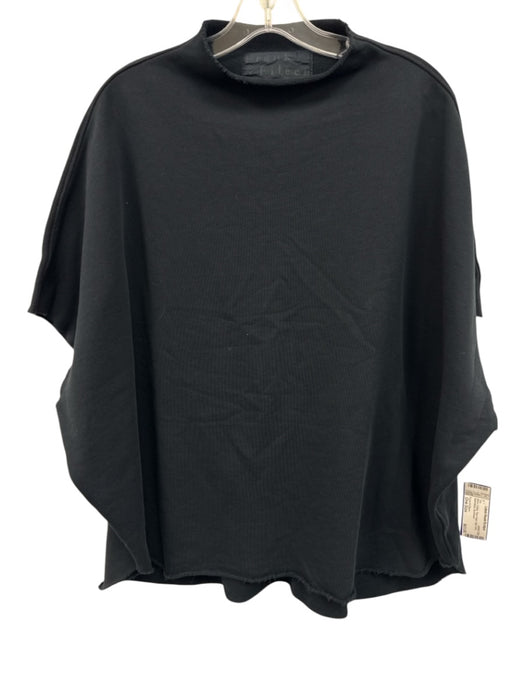 Frank & Eileen Size One Size Dark Navy Cotton Raw Edge high neck Sleeveless Top Dark Navy / One Size