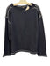 J. Crew Size M Navy Blue Cotton Contrast Stitch Boatneck Long Sleeve Sweater Navy Blue / M