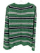 J. Crew Size M Green, White, Navy Cotton Blend Chunky Knit Stripe Sweater Green, White, Navy / M