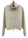 Sweaty Betty Size 8 Ivory White Polyester Blend Mock Neck Half Zip Sweater Ivory White / 8