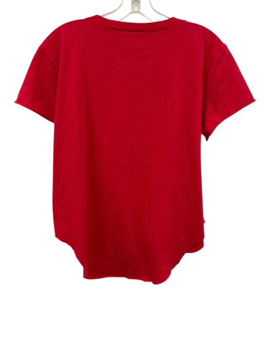 Frank & Eilen Size M Red Cotton Raw Edge short sleeve Top Red / M