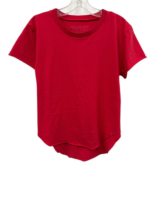 Frank & Eilen Size M Red Cotton Raw Edge short sleeve Top Red / M