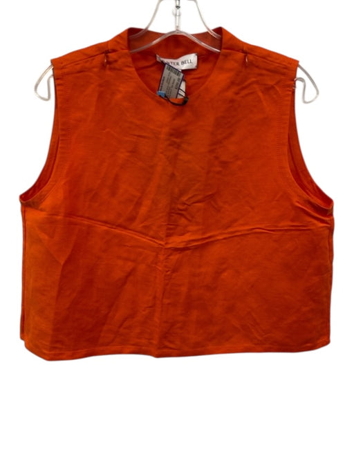 Hunter Bell Size 6/M Orange Linen Blend Sleeveless Pleat Wide Leg Pant Set Orange / 6/M