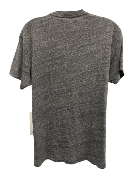 Wheat Size M Gray & Cream Polyester Blend Heathered Short Sleeve T Shirt Top Gray & Cream / M
