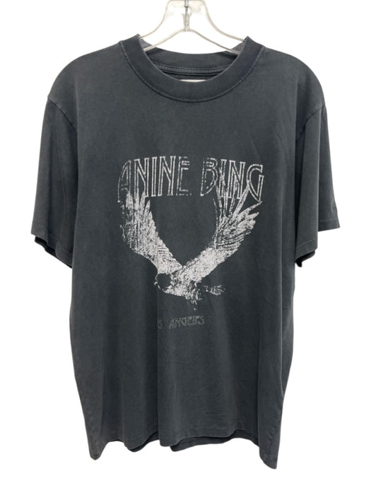 Anine Bing Size S/P Charcoal Gray Organic Cotton Logo Top Charcoal Gray / S/P