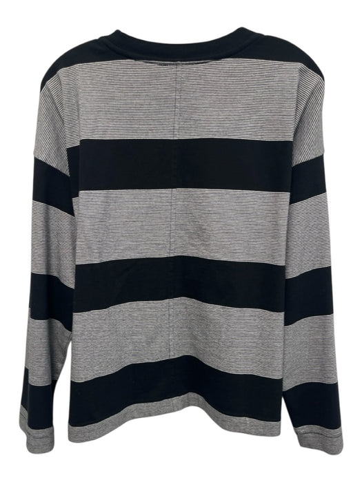 Madewell Size S Black & White Cotton Horizontal Stripes Long Sleeve Top Black & White / S
