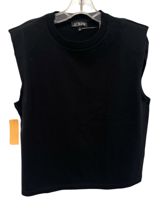 J Crew Size S Black Cotton Shoulder Pads Sleeveless Top Black / S