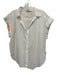 Citizens of Humanity Size M White Cotton Cap Sleeve Collar Button Semi-Sheer Top White / M