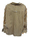 AYR Size M Orange & White Cotton Blend Button Down Vertical Stripes Top Orange & White / M