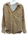 AYR Size M Orange & White Cotton Blend Button Down Vertical Stripes Top Orange & White / M