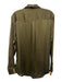 Equipment Size L Olive Green Silk Button Front Pockets Collar Long Sleeve Top Olive Green / L