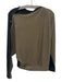 Ruti Size M Black & Green Rayon Blend Ribbed Snaps Boat Neck Long Sleeve Top Black & Green / M