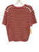 J Crew Size M Red & White Print Cotton Horizontal Stripes Knit Short Sleeve Top Red & White Print / M